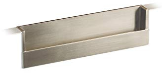 Gedotec Poignée de meuble à encastrer en coquillage pour placards de cuisine – Plat – Poignée encastrée – Aspect acier inoxydable – Poignée coquille pour meubles