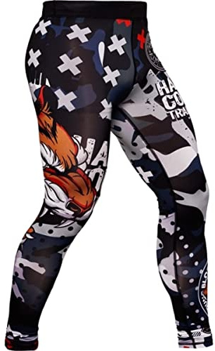 Hardcore Training Pantaloni Compressione Uomo BJJ MMA No Gi Grappling Lotta | Pantaloni a compressione jiu jitsu, grappling, lotta, taglio aderente, cuciture piatte e vita elastica con cordoncino