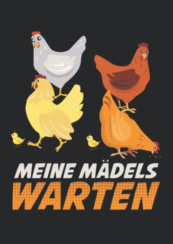 Notizbuch A4 dotted, gepunktet, punktiert mit Softcover Design: Bauern Geschenk Spruch Hühner warten Hühnerstall Huhn: 120 dotted (Punktgitter) DIN A4 Seiten