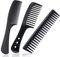 Sularpek Peine, 3 Pcs Peine de Carbono Negro, Antiestático Peine de Dientes Anchos, Peine de Peluquero de Resistente al Calor, Para Peinar y Desenredar Pelo, para Pelo Largo Mojado o Rizado