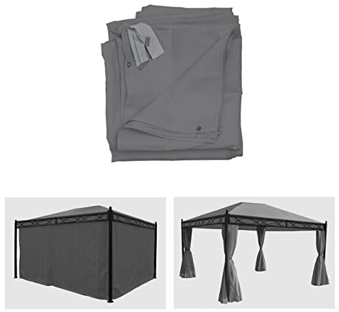 Lot de 4 parois latérales pour pergola Cadiz 4x3m Polyester Gris