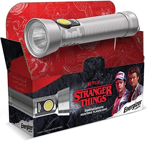 Energizer Stranger Things E303659400 Lampe de poche LED édition limitée, piles incluses, lampe de poche vintage, Stranger Things Edition Collector Gris