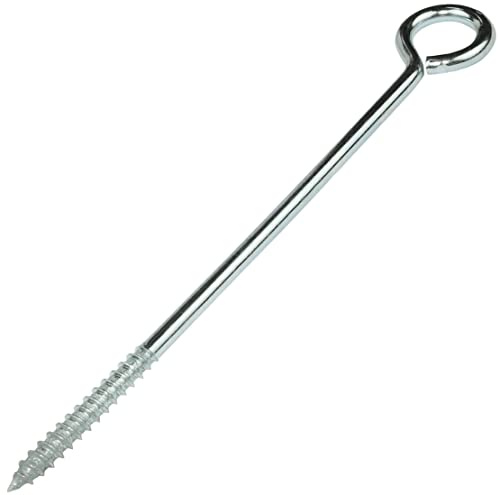 AERZETIX - C57951 - Set med 10 skruvkrokar Ø6 x 140 mm - stängda självgängande ögonbultar - ögonskruvar - i stål - silverfärg