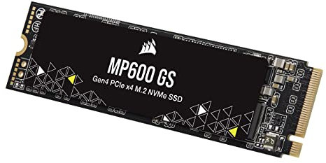 Corsair MP600 GS 1 TB PCIe Gen4 x4 NVMe M.2-SSD – Hochdichter TLC NAND – M.2 2280-Formfaktor – Kompatibel mit DirectStorage – Bis zu 4.800 MB/s – Ideal für PCIe 4.0-Notebooks – Schwarz