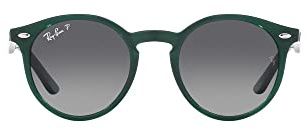 Ray-Ban Junior RJ9064S Round Sunglasses, Opal Green/Grey Gradient Polarized, 44 mm