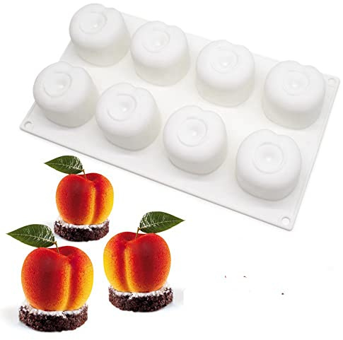 Silicone Mold Dessert Silicone Cake Mold For Baking Fondant Mould Fruit Shape Sugar Candy Jelly Bakeware Chocolates Mould (Cherry D_11.68x6.84x1.84 inch)