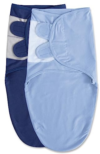 Soarwg Kids Pucksack Baby 0–3 Monate Baby Schlafsäcke für Neugeborenen Kleinkinder Oeko-tex100 Swaddle Decke Pucktuch Babyschlafsack Wickeltuch für Säuglinge Unisex 2er Pack (Dunkelblau)