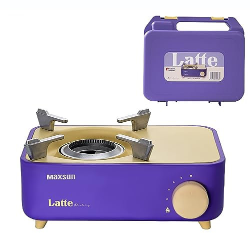 SLDAGe Hornillo Gas Portatil y Duradera, 2100 W Hornillo Camping Gas con Maletín, Mini Estufa de Camping, Hornillo de Acampada para Picnic Mochilero Senderismo,Azul