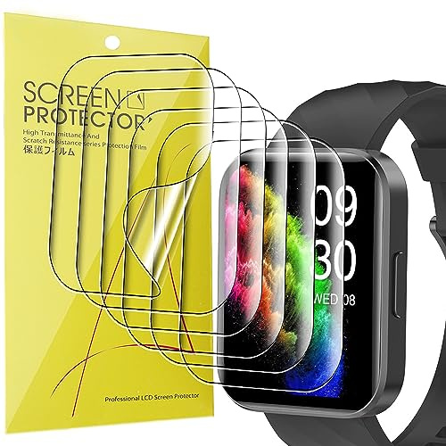 Blueshaweu Protector de pantalla compatible con relojes inteligentes RUIMEN, [6 unidades] Película transparente de TPU de cobertura completa compatible con relojes inteligentes RUIMEN D1 de 1.85