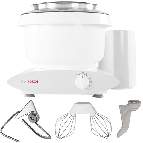 Bosch Universal Plus Stand Mixer 500 Watt, 6.5 Quarts with Wire, Dough Hook & NutriMill Dough Hook Extender Bundle