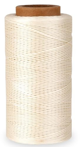 280 Meter gewachster Faden 150D 0,8mm Beige gewachst Garn für Handnähen Leder Bindung Anfänger DIY Handwerk