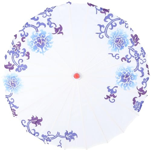 WRITWAA En Soie Classique Japonaise Avec Motif Bleu - Parapluie DéCoratif Pour Mariage, FêTes, Photographie Et Cosplay