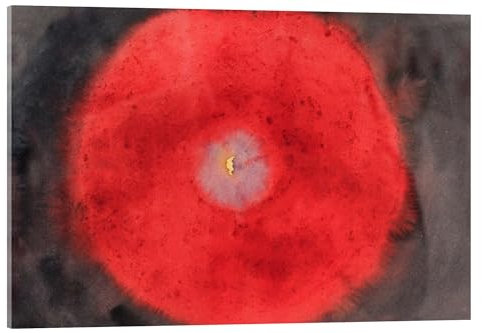 Posterlounge Beim Betrachten von Blumen und Bäumen, die Birke Acrylglasbild von Hilma af Klint 130 x 90 cm Rot Kreise Wanddeko