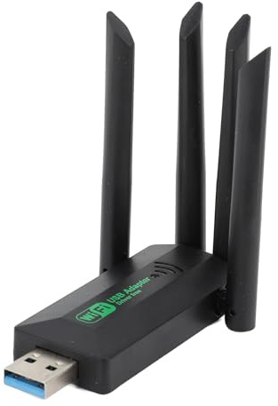 Adaptador WiFi USB Inalámbrico para PC, 1200Mbps 3.0 USB 5G WiFi 4 Antena Adaptador de Red de Doble Banda, para PC de Escritorio Portátil XP, Adaptador WiFi para