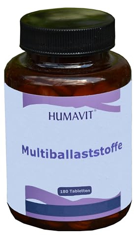 Multi Ballaststoffe Komplex, 180 Tabletten mit Glukomannan, Apfel-, Haferfaser, Inulin, Monatspackung, kapseln, mix, unterstützend abführmittel, verstopfung, obstipation