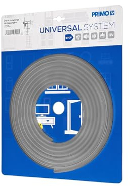 PRIMO Zimmertürdichtung - Türdichtung für Holzzargen - Universaldichtung Lignum 34 in Grau - Türgummi für 3-4 mm Nuten - 5m Länge - Stoppt Zugluft, Lärm, Staub und Kälte - Türrahmen Dichtung