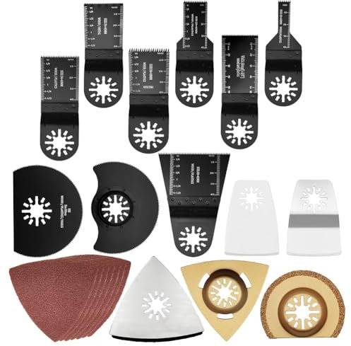 Kit di accessori per lame per sega multifunzione lame per sega oscillanti accessori universali per tesori legno metallo morbido e plastica (24 pezzi)
