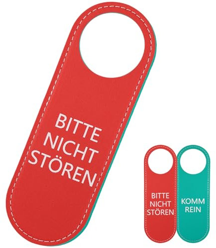 1 Stück Schilder, Bitte Nicht Stören, Komm rein! nicht stören Türschild aus Leder, Beidseitig Bedruckt Türanhänger, für Zimmer Einrichtung oder Türschild im Büro