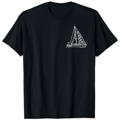 Segelboot Brustdruck Segelschiff mit Namen Sail auf dem Boot T-Shirt