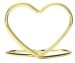 Portatarjetas con forma de amor, soportes de metal en forma de corazón para bodas, fiestas y eventos, paquete de 10 unidades, decoración de mesa ajustable (dorado)