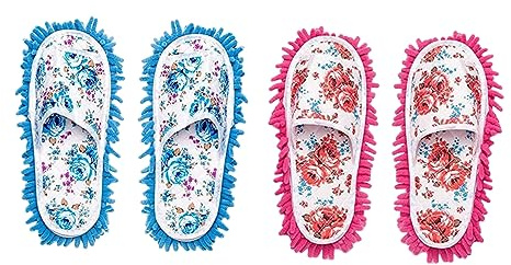 WRITWAA 2pares Zapatillas De Microfibra para Fregar Calcetines para Fregar Zapatos Limpiar Suelo Calcetines para