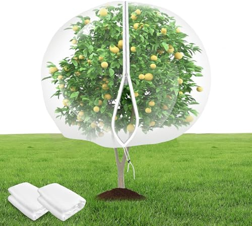 ZYYRSS 2PCS Garden Mesh Netting for Plants, Pest Barrier Bug Netting with Drawstring and Zipper for Blueberry Bushes Fruit Tree Flower Vegetable (1.8m x 1.2m)