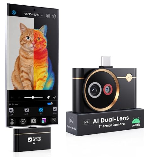 Wärmebildkamera für Android Thermal Master P4 Infrarotkamera mit Dual-Objektiv 512x384 X³ IR Auflösung Temperaturbereich -20℃-600℃, 0,035℃ Empfindlichkeit Geeignet für Elektrische und Haus-Inspektion
