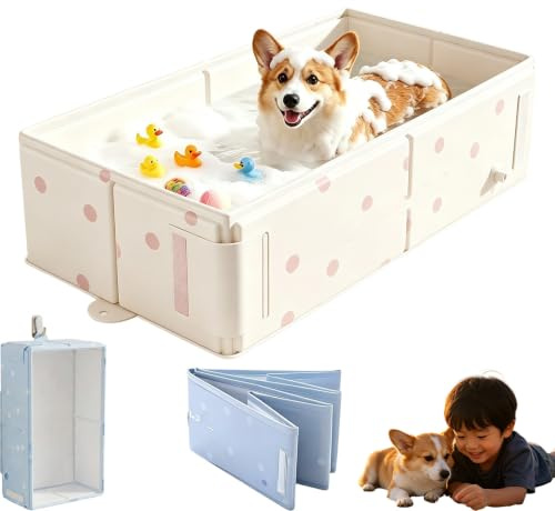 fisiorest Pataugeoire Rigide for Chien, Pataugeoire for Chien | Piscine PVC robuste piscine de jeu for chien de compagnie jardin salle de bain(Pink)