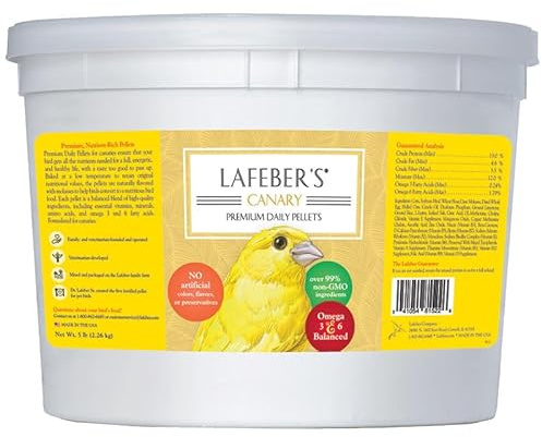 LAFEBER'S Premium Daily Diet Pellets Pet Bird Food, Made with Non-GMO and Human-Grade Ingredients, for Canaries, 5 lb