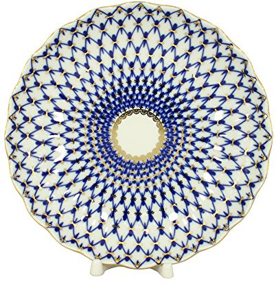 Lomonosov Porcelain Сookie Biscuit Pastry Cake Dish Cobalt Net 8.5