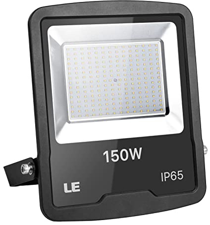 LE LED Strahler Außen, 150W LED Fluter mit Stecker, Superhell 12000LM 5000K Tageslichtweiß Außenstrahler, IP65 Wasserdicht LED Scheinwerfer, Flutlichtstrahler Außenlampe für Garten, Garage, Hof, Hotel
