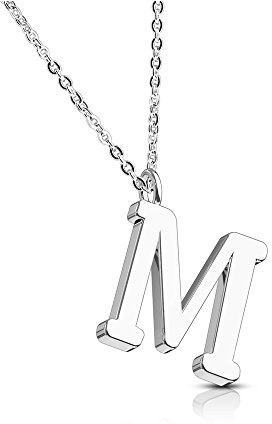 Bungsa Damen-Kette BUCHSTABEN A-Z in Silber oder Rosegold - Alphabet Halskette mit Anhänger - aus Edelstahl - Halschmuck für Damen, Kinder & Herren - A B C D E F G H I J K L M N O P R S T U V W Z