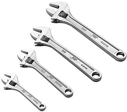 Jetech Jeu de 4 clés à molette de qualité professionnelle avec large ouverture de mâchoire