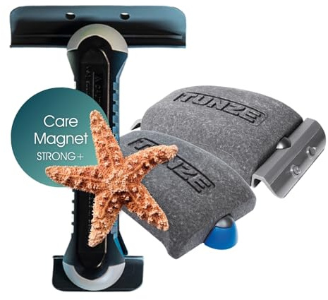 Tunze Care Magnet Strong+ I Limpiador de Acuario para Cristal de 20-25 mm de Grosor, Fino Limpiador de Cristales con Hoja de Acero Inoxidable Redondeada, imán de Algas sin Riesgo de arañazos