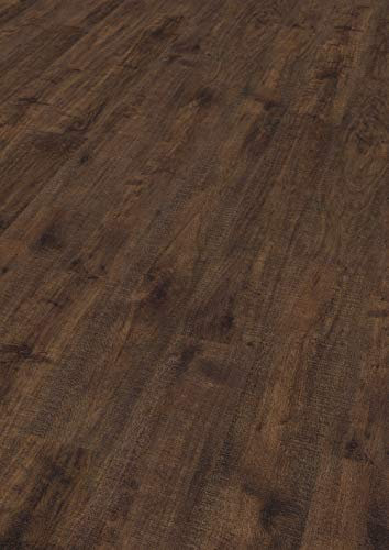 EGGER Home Laminatboden EHL169 Everett Eiche braun (8mm, 1,995m²) | authentische Holzoptik | | Einfache Verlegung durch CLIC It! System | Praktisch & wertbeständig