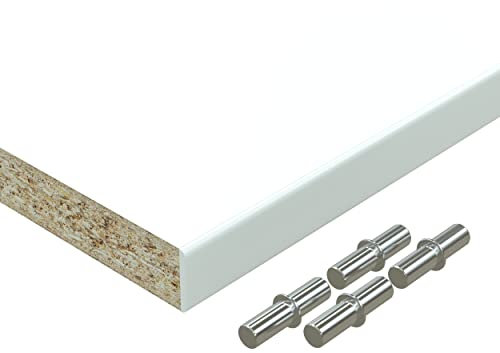 AUPROTEC Einlegeboden Regalboden 19 mm Holz Zuschnitt nach Maß Größe bis max 1000 mm breit x 800 mm tief melaminharzbeschichtet mit Umleimer ABS Kante: Farbe weiß