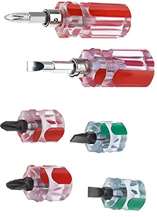 eMagTech 6pcs Mini Tournevis Tronqué Poche Porte-clés Outil Ensemble pour Réparation Machines à Coudre