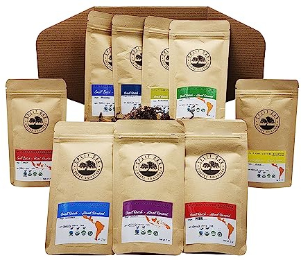 Split Oak Coffee Roasters Gourmet Gift Box – Whole Bean Variety Pack Gift Box, 9 Medium Roast Coffees from Around the World – Global Tasting Collection, 2oz Bags, Roasted in the USA
