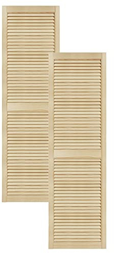 Lamellentüren Holz 2er Pack 494x1700 mm | Holztür aus massiver Kiefer mit fühlbarer Struktur | Möbelfronten für kreative Renovierung | Lamellentür für Schrank oder Garderobe | Natur