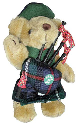 I LUV LTD Musikfigur Teddybär, Schottisches Geschenk für Mackenzie Tartan Clan, Hergestellt in Schottland