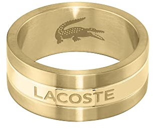 Lacoste Anello da uomo Collezione ADVENTURER in acciaio inossidabile, disponibile in Oro (Giallo), 64