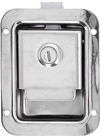 Paddle Latch Locks, Flush Mount Stainless Steel Single Point Paddle Slam Latch with 2 Keys, for RVs, Trailers, Cabinet, Toolbox, Trucks