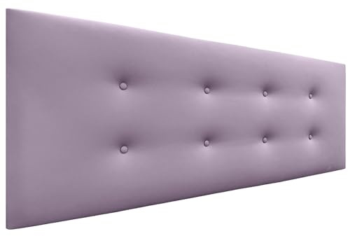 DHOME Kopfteil aus Kunstleder oder Acualinstoff mit 2 Knopfreihen Range Kopfteil für gepolstertes Luxusbett (Kunstleder Lila, 135x50cm (Betten 120/135/140))