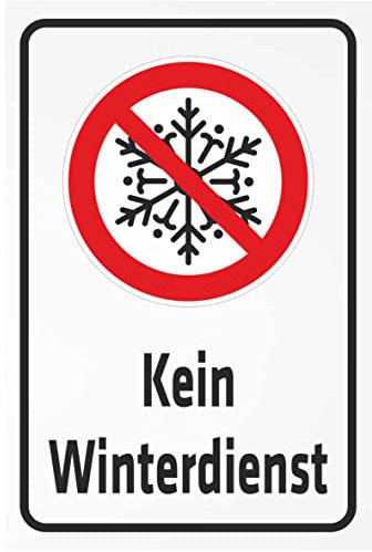 Indigos UG Aufkleber Kein Winterdienst 400x300 mm Hotel, Firma, Schutz, Kita, Arzt, Praxis, Wohnung Sicherheit Warnung