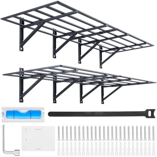 VEVOR Garage Storage Shelving, 2 Pack, 6 x 2 ft Heavy Duty Wall Mounted Shelves, 1600 lbs Load Capacity (Total) Storage Rack Floating Shelves, Suitable for Shop, Shed