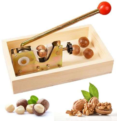 Noeborty Cascanueces, cascanueces, pinzas para nueces, cracker con función de palanca, tamaño ajustable, abre sin esfuerzo tuercas de cáscara dura, para avellanas, nueces de Brasil, almendras, nueces