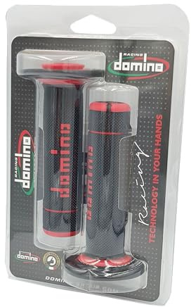 Paar Lenkergriffe Domino schwarz rot Motorrad Offroad Cross Enduro A02041C4240A7-1
