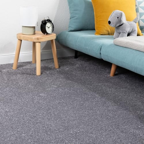 Steffensmeier Teppichboden Korsika Meterware | Auslegware für Kinderzimmer Wohnzimmer Schlafzimmer | Grau, Größe: 200x300 cm