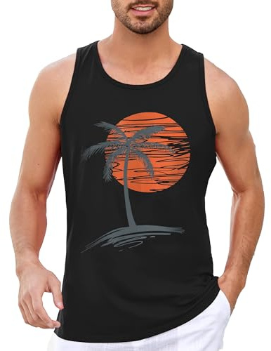 Runcati Herren Printed Tank Top Ärmelloses Sport Muskelshirt | Regular Fit, Baumwolle, Fitness, Gym, Training, Sommer, Unterhemd, Atmungsaktive, Bodybuilding