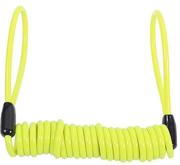 Elastisches Erinnerungskabel für Disc Lock, Feder Schloss Diebstahlschutz, Spring Reminder Coil Kabel mit Schloss und Griff, Gelb